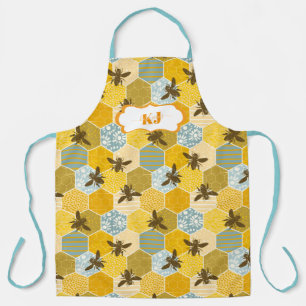 Tablier Motif de nid d'abeille à abeilles bourdonnantes   