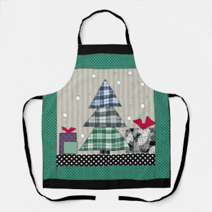 Tablier Motif de Noël, applique, nouvelle année, noël