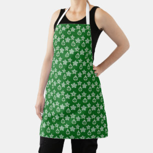 Tablier Motif de Noël élégant sur fond vert