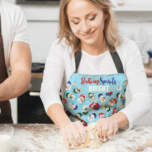 Tablier Motif de Noël Festive Snowmen