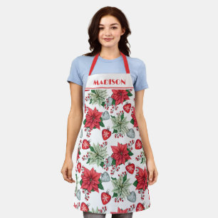 Tablier Motif de Noël Poinsettia