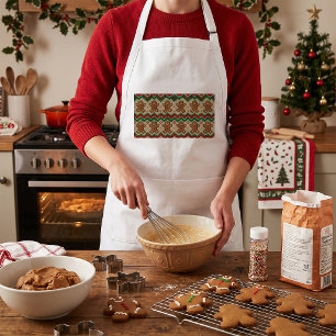 Tablier Motif de Noël pour bonhomme en pain d'épices trico