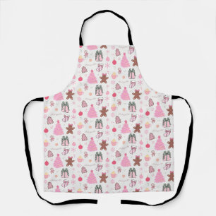 Tablier Motif de Noël rose