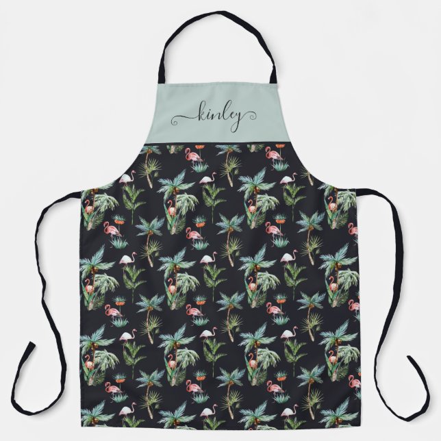 Tablier Motif de palme aquarelle (Recto)