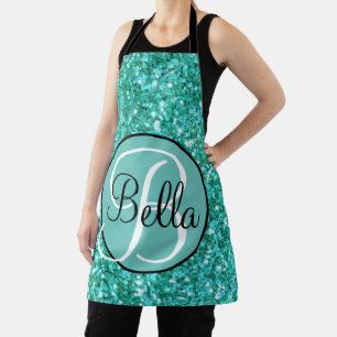 Tablier motif de parties scintillant pétillant turquoise m