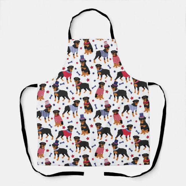 Tablier Motif de Patriotique Rottweiler (Recto)