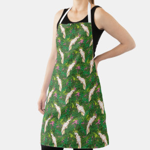 Tablier Motif de perroquets avec Feuilles de palme