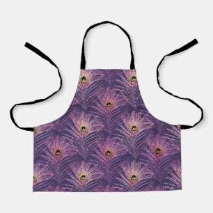 Tablier Motif de plume de paon violet de l'oiseau paon