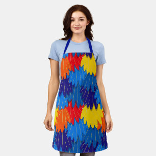 Tablier Motif de plumes d'Ara rouge