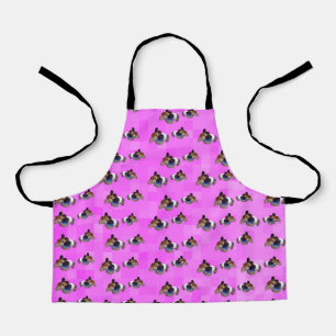 Tablier Motif de porc de Guinée rose,