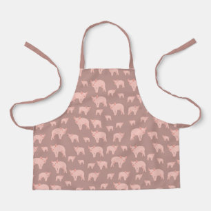 Tablier Motif de porc rose