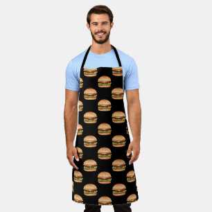 Tablier Motif de restauration rapide Hamburger sur fond no