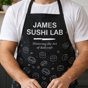 Tablier Motif de rouleau de sushi moderne avec typographie