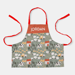 Tablier Motif de scène de ferme mignonne