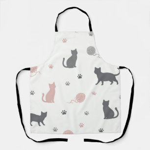 Tablier Motif de silhouette de chat et de fil fantaisiste