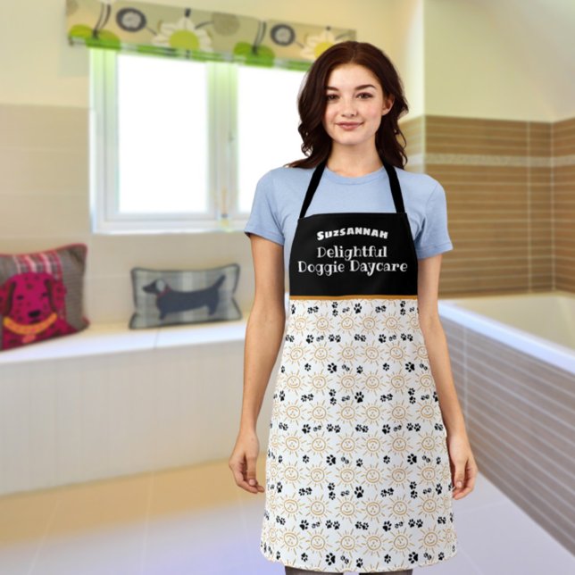 Tablier Motif de soins pour animaux de compagnie à main or (Créateur téléchargé)