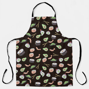 Tablier Motif de sushi noir mignon