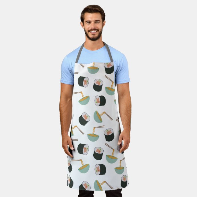 Tablier Motif de sushis et nouilles (Porté)