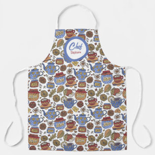 Tablier Motif de thé et de confiture amusant, Chefs person