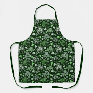 Tablier Motif de trèfle celtique Cœurs irlandais verts