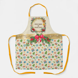Tablier Motif de vacances de Noël personnalisé élégant