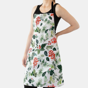 Tablier Motif de vacances Watercolor Berries et Greenery