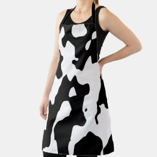 Tablier Motif de vache noir et blanc