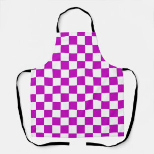 Tablier Motif de vérification À damiers blanc violet