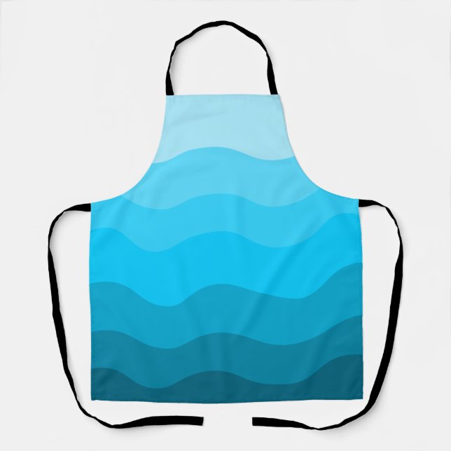 Tablier Motif dégradé des vagues bleues (Recto)