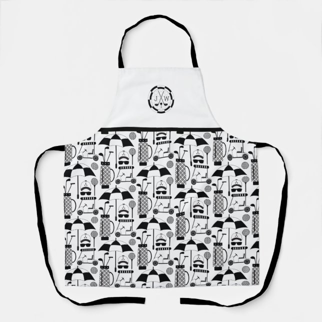 Tablier Motif d'équipements et accessoires de golf moderne (Recto)