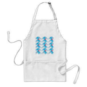 Tablier Motif Des Chevaux De Mer Et Des Vagues Bleues
