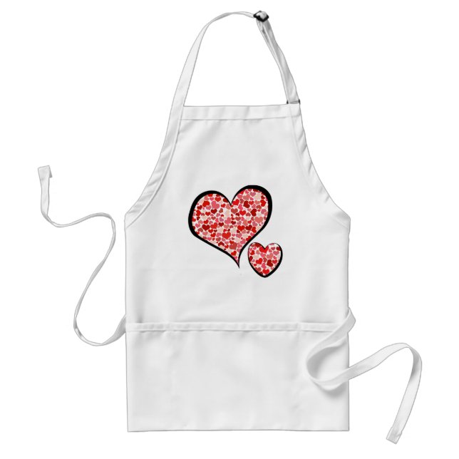 Tablier Motif Des Coeurs, Coeurs Rouges, Amour (Devant)
