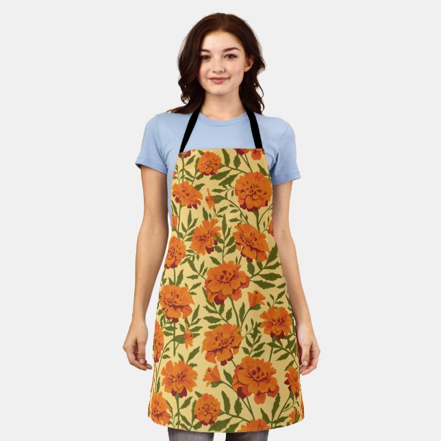 Tablier Motif des fleurs de Marigold (Porté)