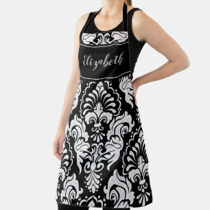 Tablier Motif design noir et blanc classique