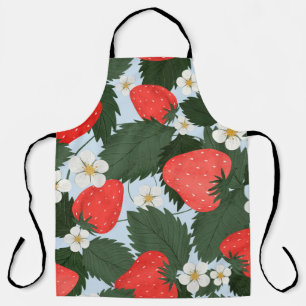 Tablier Motif d'été avec fraises. Laine de fraises