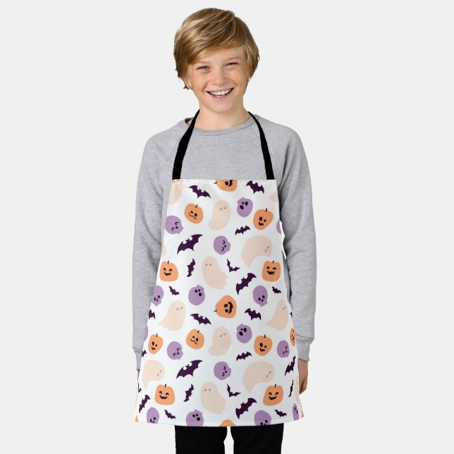 Tablier Motif d'Halloween pour enfants amusants (Porté)