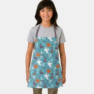 Tablier Motif d'Halloween Turquoise amusant