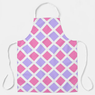 Tablier Motif diamant à carreaux rose violet
