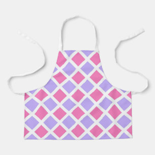 Tablier Motif diamant à carreaux rose violet