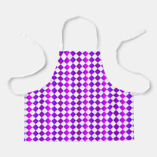 Tablier Motif diamant à carreaux rose violet blanc