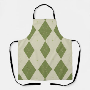 Tablier Motif diamant Argyle vert olive