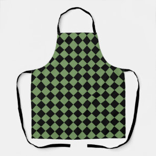 Tablier Motif diamant de Black Checker vert