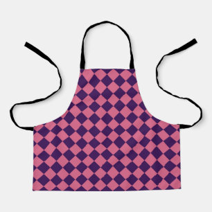 Tablier Motif diamant de Checker rose violet