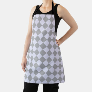 Tablier Motif diamant en gris et lavande