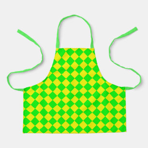 Tablier Motif diamant jaune-vert Checker
