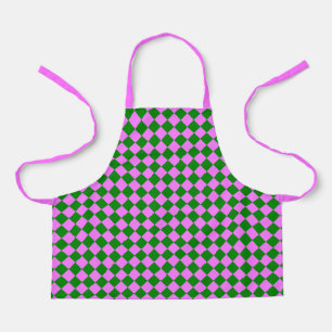 Tablier Motif diamant Pink Green Checker