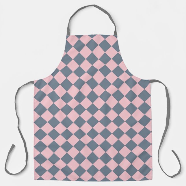 Tablier Motif diamant rose gris Checker (Recto)
