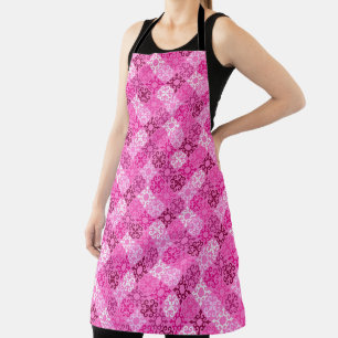 Tablier Motif diamanté à filigrane rose