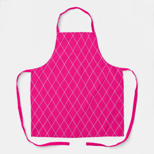 Tablier Motif Diamond blanc doux Arrière - plan rose chaud
