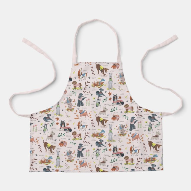 Tablier Motif d'illustration de chien mignon (Recto)